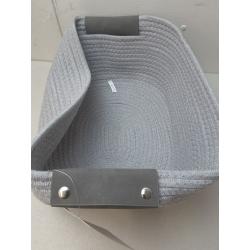 13 Half Coiled Rope Basket Gray - Brightroom