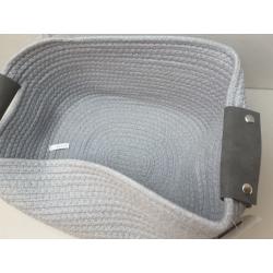 13 Half Coiled Rope Basket Gray - Brightroom