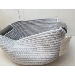 13 Half Coiled Rope Basket Gray - Brightroom
