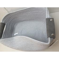 13 Half Coiled Rope Basket Gray - Brightroom