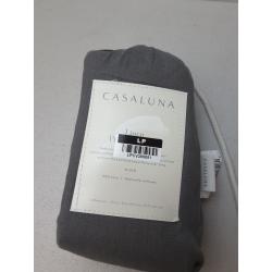 King 100% Washed Linen Solid Pillowcase Set Dark Gray - Casaluna