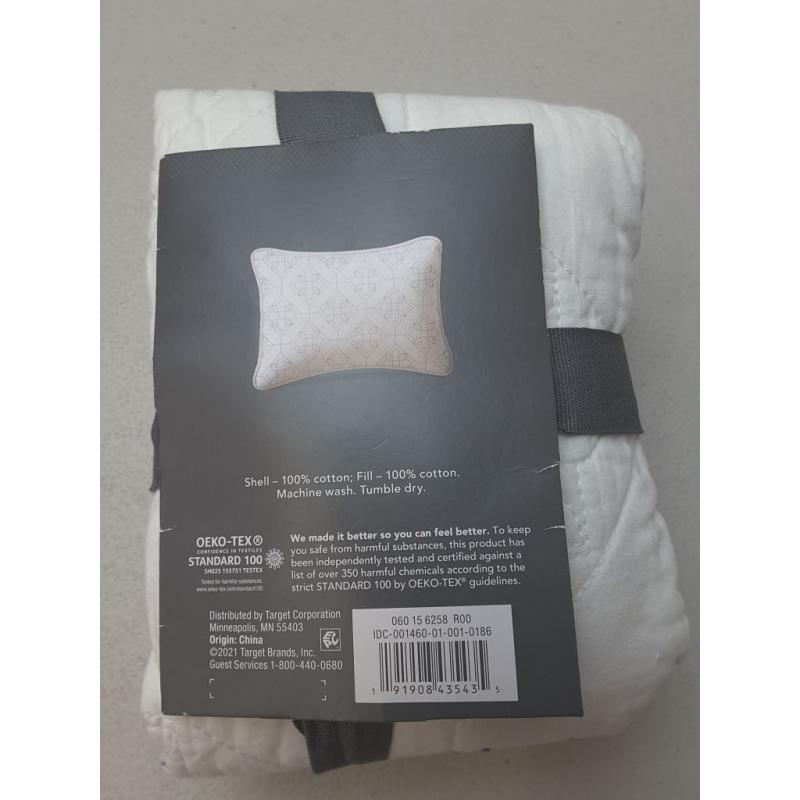 Standard Embroidered Cotton Quilt Sham White  - Threshold