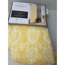 84x54 Printed Matelasse Rod Pocket Blackout Curtain Panel Yellow - Threshold