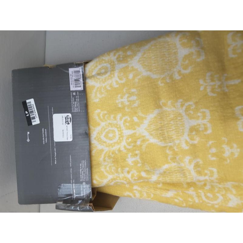 84x54 Printed Matelasse Rod Pocket Blackout Curtain Panel Yellow - Threshold