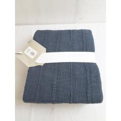 60x86 Oversized 100% Cotton Bed Throw Slate Blue - Threshold