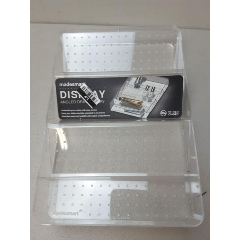 Large Shallow Tray with Angled Dividers Clear - Madesmart
