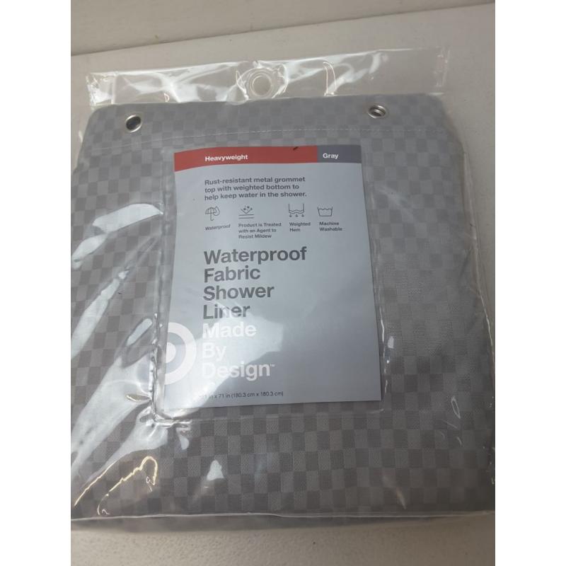 Waterproof Fabric Heavy Weight Shower Liner Gray - Made By Design