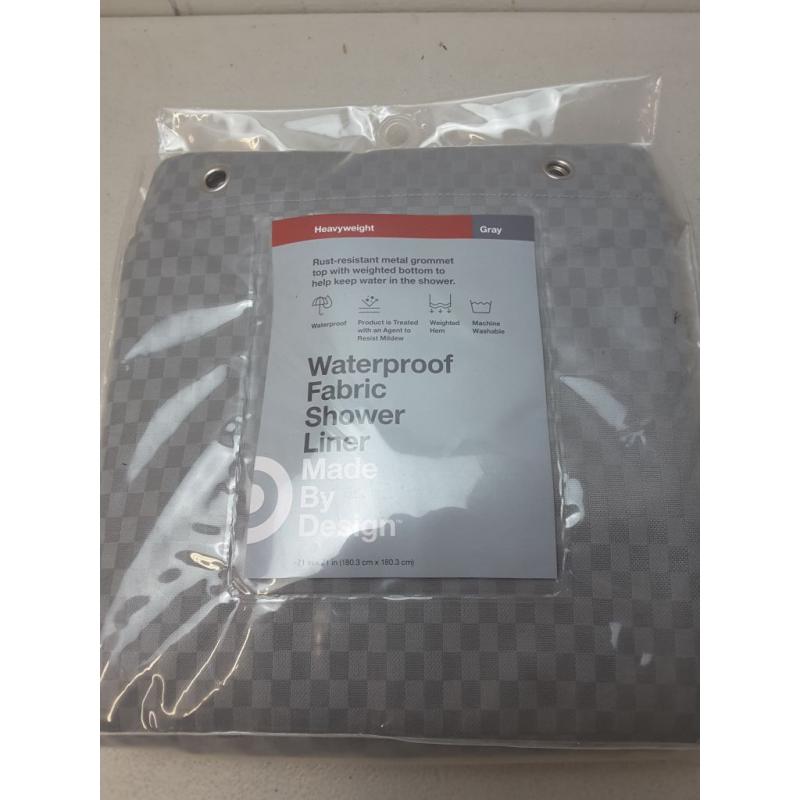 Waterproof Fabric Heavy Weight Shower Liner Gray- Made By Design