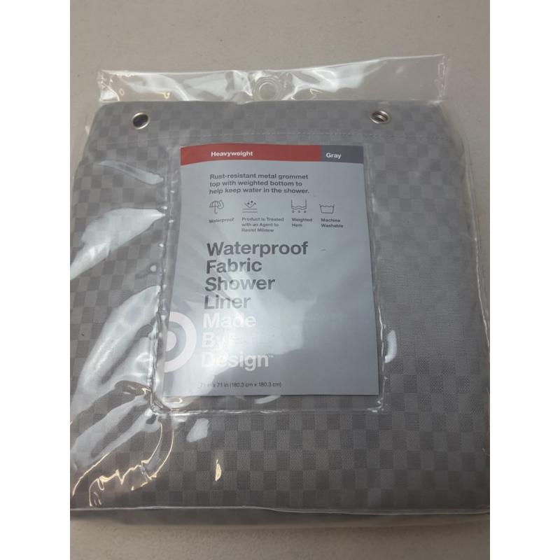 Waterproof Fabric Heavy Weight Shower Liner Gray - Made By Design