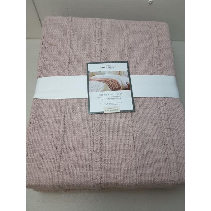 60x86 Oversized 100% Cotton Bed Throw Blush - Threshold™