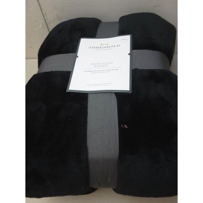 King Microplush Bed Blanket Black - Threshold™