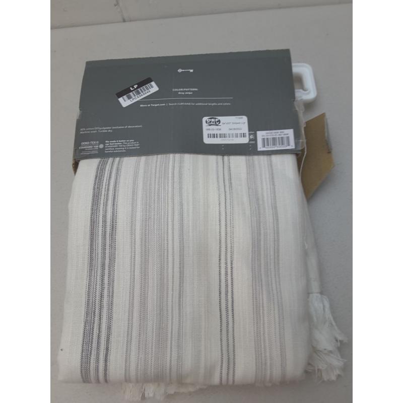 84x50 Striped Light filtering Curtain Panel Gray - Threshold