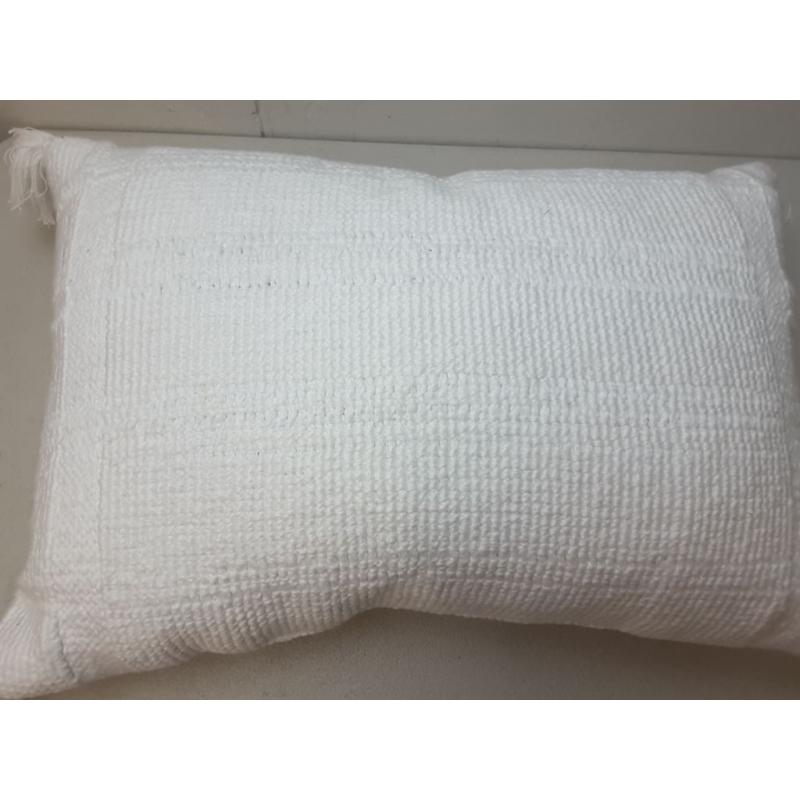 Oblong Textured Tassel Decorative Throw Pillow White - Threshold