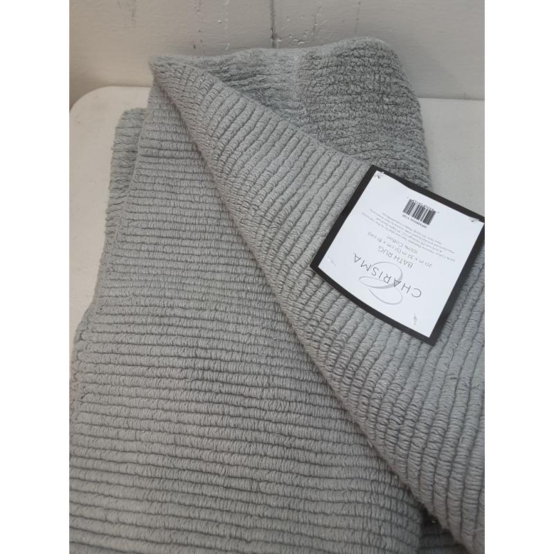 20x32 Luxe Cotton Handcrafted Bath Rug Gray - Charisma