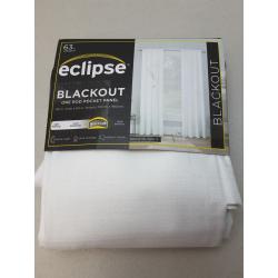 63x42 Braxton Blackout Window Curtain Panel White - Eclipse