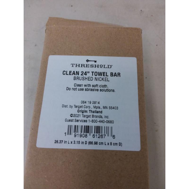 24 Clean Towel Bar Brushed Nickel