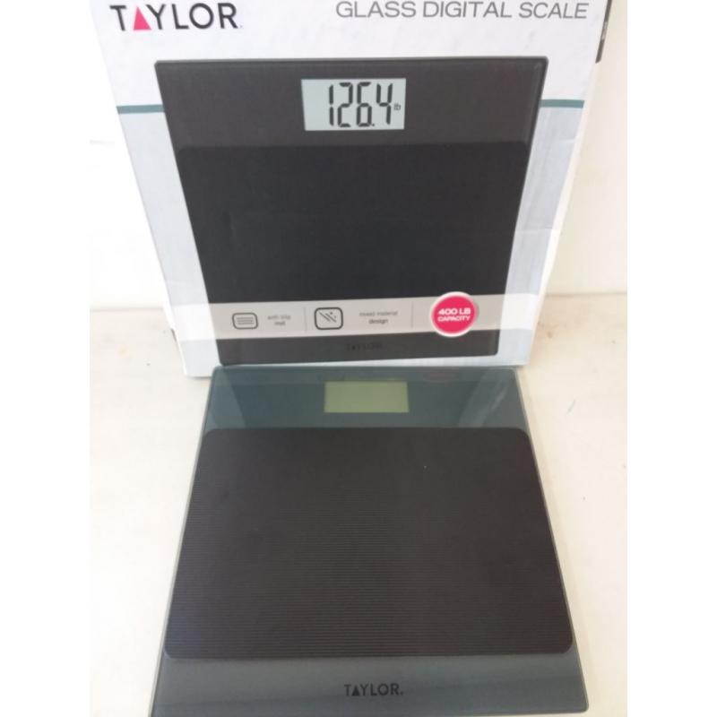 Glass Digital Scale with Anti-Slip Mat Gray/Black