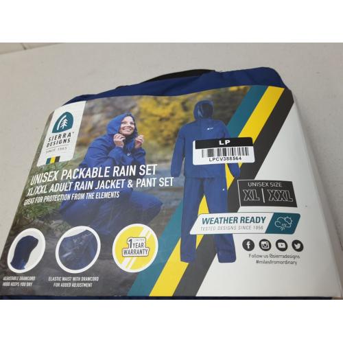 Sierra Designs Adult Packable Rain Set Blue - XL/XXL