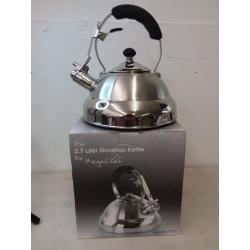 2.7L Stovetop Whistling Kettle - Brushed Silver