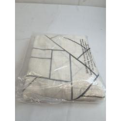 84x50 Jigsaw Embroidery Linen Blend Light Filtering Curtain Gray/Linen - Archaeo