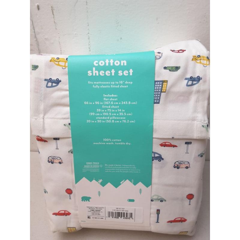 Twin City Cars Cotton Sheet Set - Pillowfort