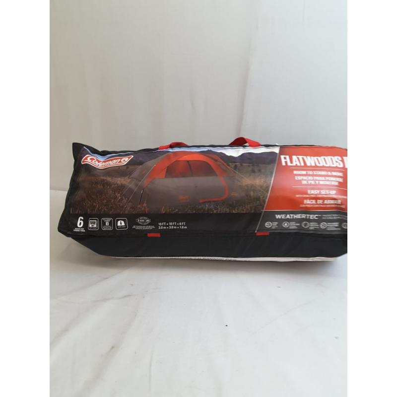 Coleman Flatwoods II 6-Person Dome Tent - Gray/Red