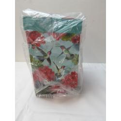 Evergreen Hummingbird Trio Ceramic Travel Coffee Mug, 17 ounces