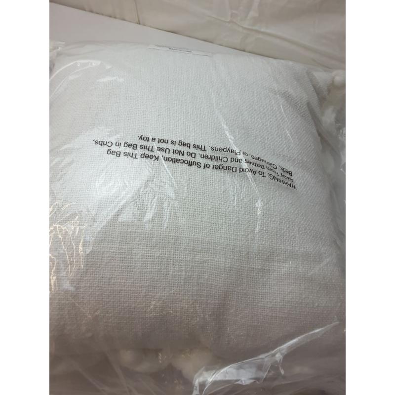 Square Textured Cotton Tassel Decorative Throw Pillow White - Threshold