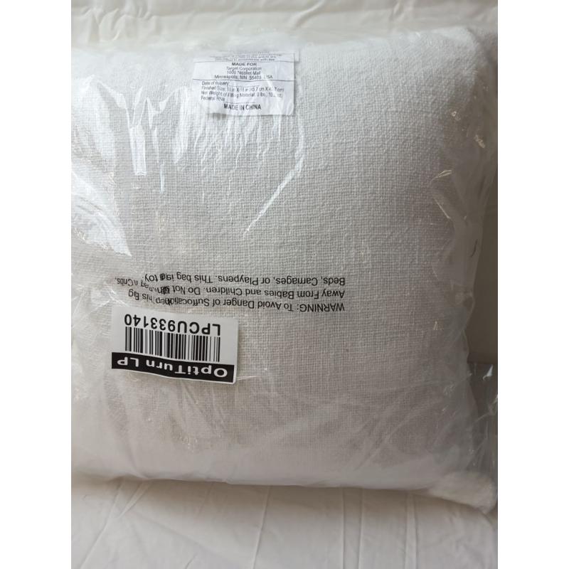 Square Textured Cotton Tassel Decorative Throw Pillow White - Threshold