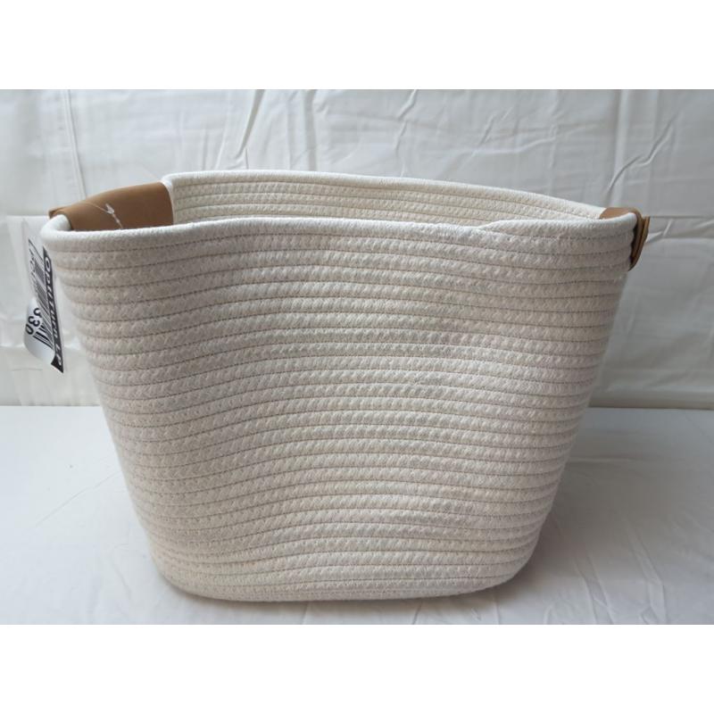 13 Decorative Coiled Rope Basket Cream - Brightroom