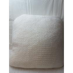 Oversized Chunky Cable Knit Square Throw Pillow Ivory - Threshold