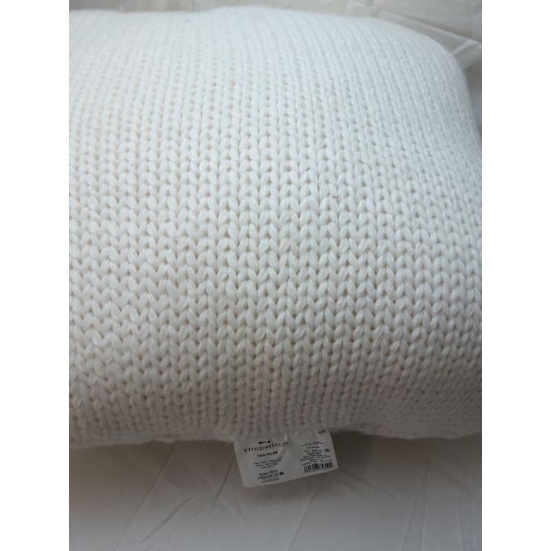 Oversized Chunky Cable Knit Square Throw Pillow Ivory - Threshold