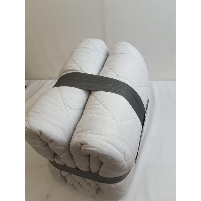 Full/Queen Diamond Stitch Cotton Linen Quilt Light Gray - Threshold