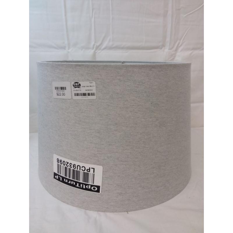 Large Linen Mod Drum Lampshade Gray