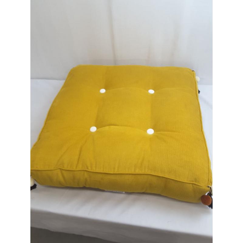 Oversized Corduroy Floor Pillow with Tassels Gold - Opalhouse designed with Jungalow