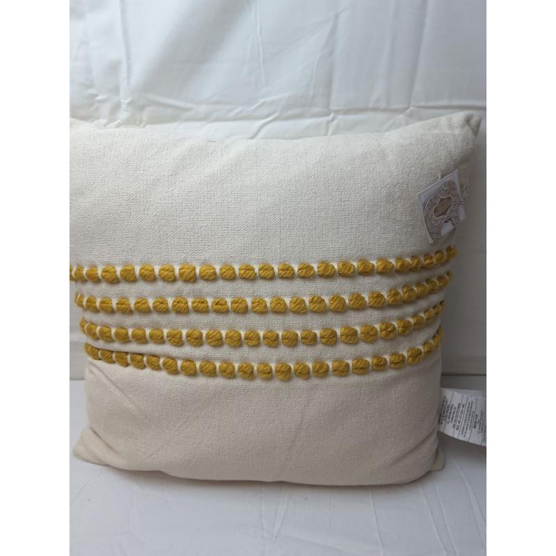 20x20 Oversize Wanda Yarn Stitched Woven Cotton Square Throw Pillow Yellow - Decor Therapy