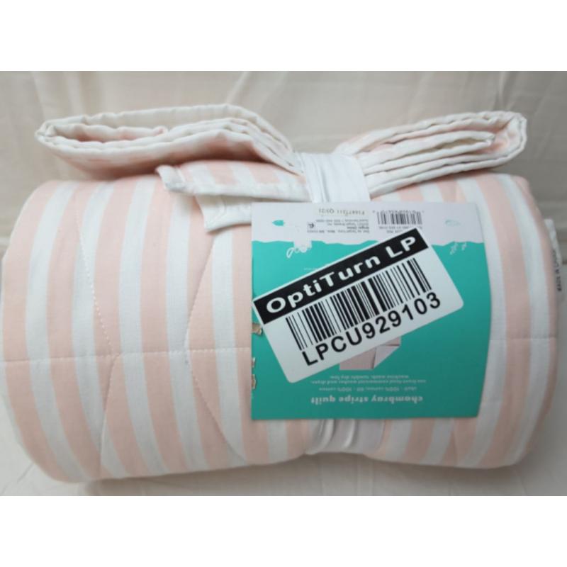 Twin Chambray Stripes Quilt Pink - Pillowfort