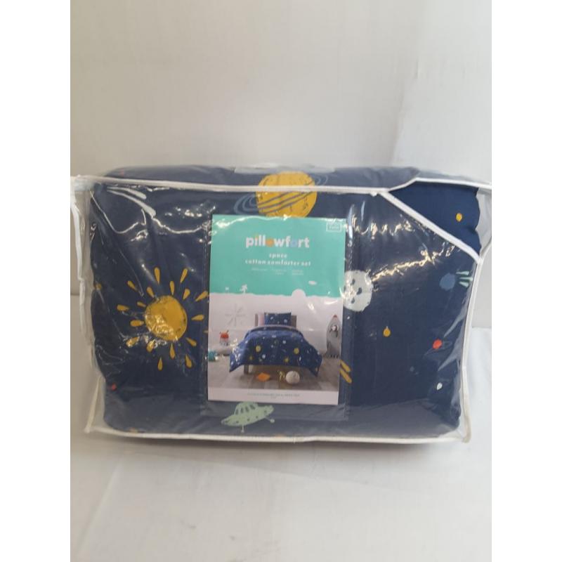 Twin Space Cotton Comforter Set Navy - Pillowfort
