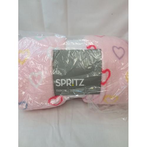 Spritz Throw blanket 50x60 Pink with Hearts