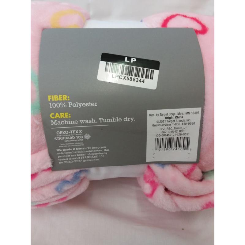 Spritz Throw blanket 50x60 Pink with Hearts