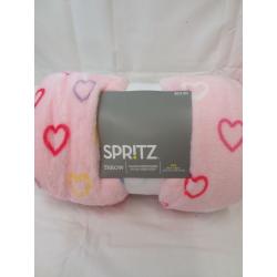 Spritz Throw blanket 50x60 Pink with Hearts