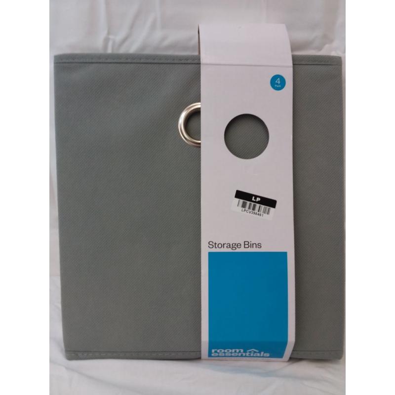 11 Fabric Bin Bundle 4pk Gray (only 3)
