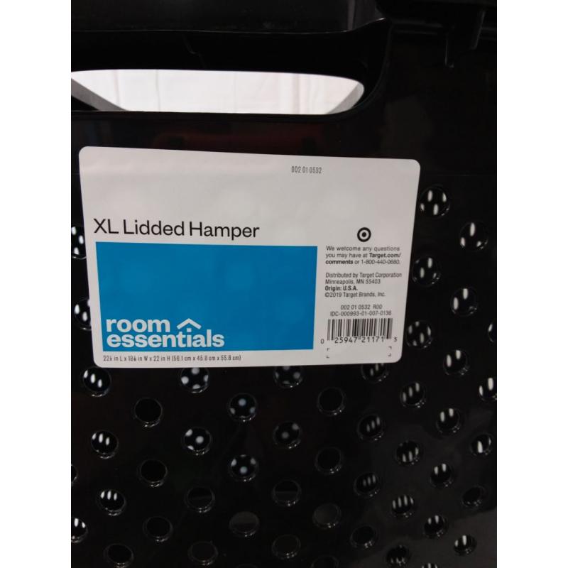 2.5 XL Bushel Lidded Hamper Black - Room Essentials™
