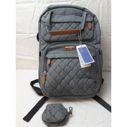 Lekebaby Diaper Bag Backpack Lekebobore Gray Color, Quilted