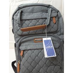 Lekebaby Diaper Bag Backpack Lekebobore Gray Color, Quilted