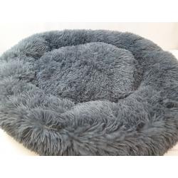 Donut Shape Fury Dog Bed Teal