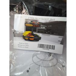 Iberg 2 Tier Fruit Basket Black