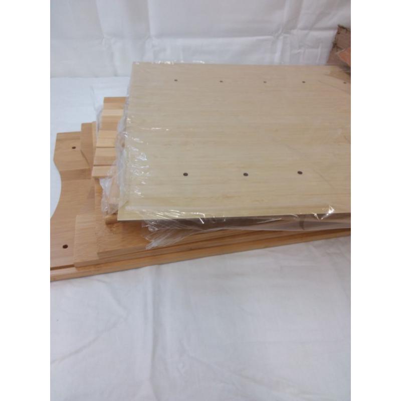 Bamboo 2 Layer Bread Box w/ Door Curtain