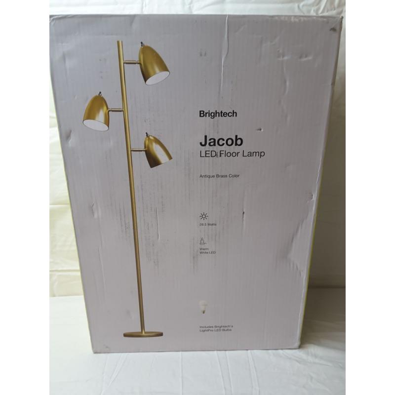 Brightech Jacob 3 Light Tree Floor Lamp Pole with LED Lights, Brass