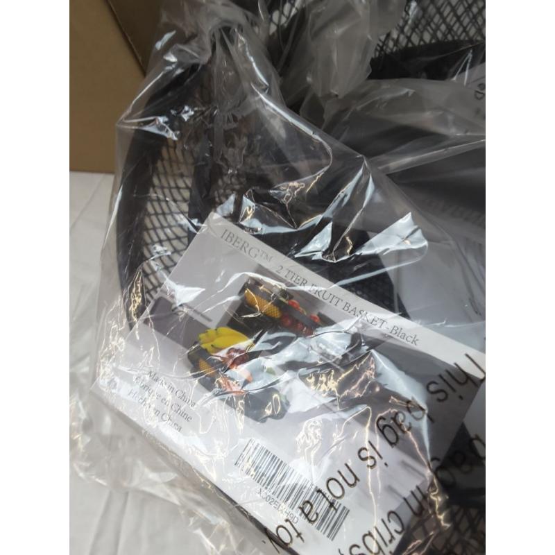 Iberg 2 Tier Fruit Basket Black